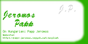 jeromos papp business card